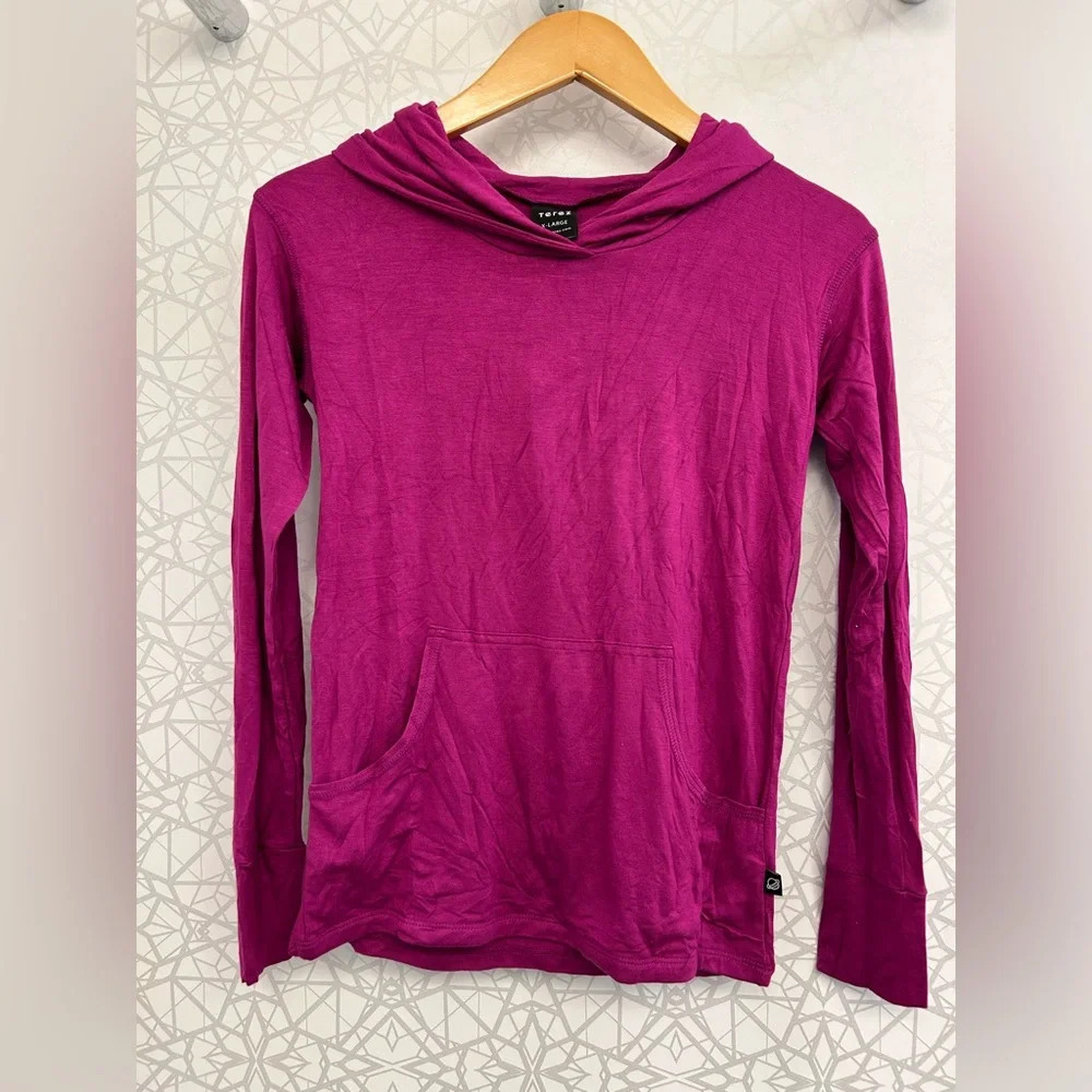 NWT Terez magenta hoodie girls size XL thumb holes front pocket